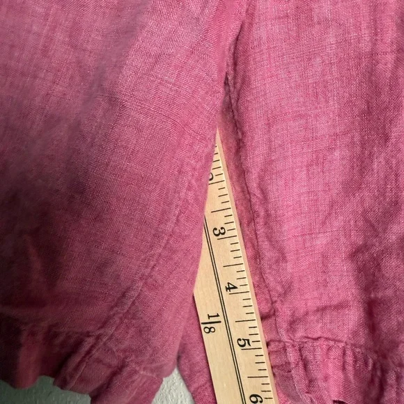 J.Jill Women Size 4 100%‎ Linen Cargo Pink Lightweight High rise shorts - Picture 3 of 6